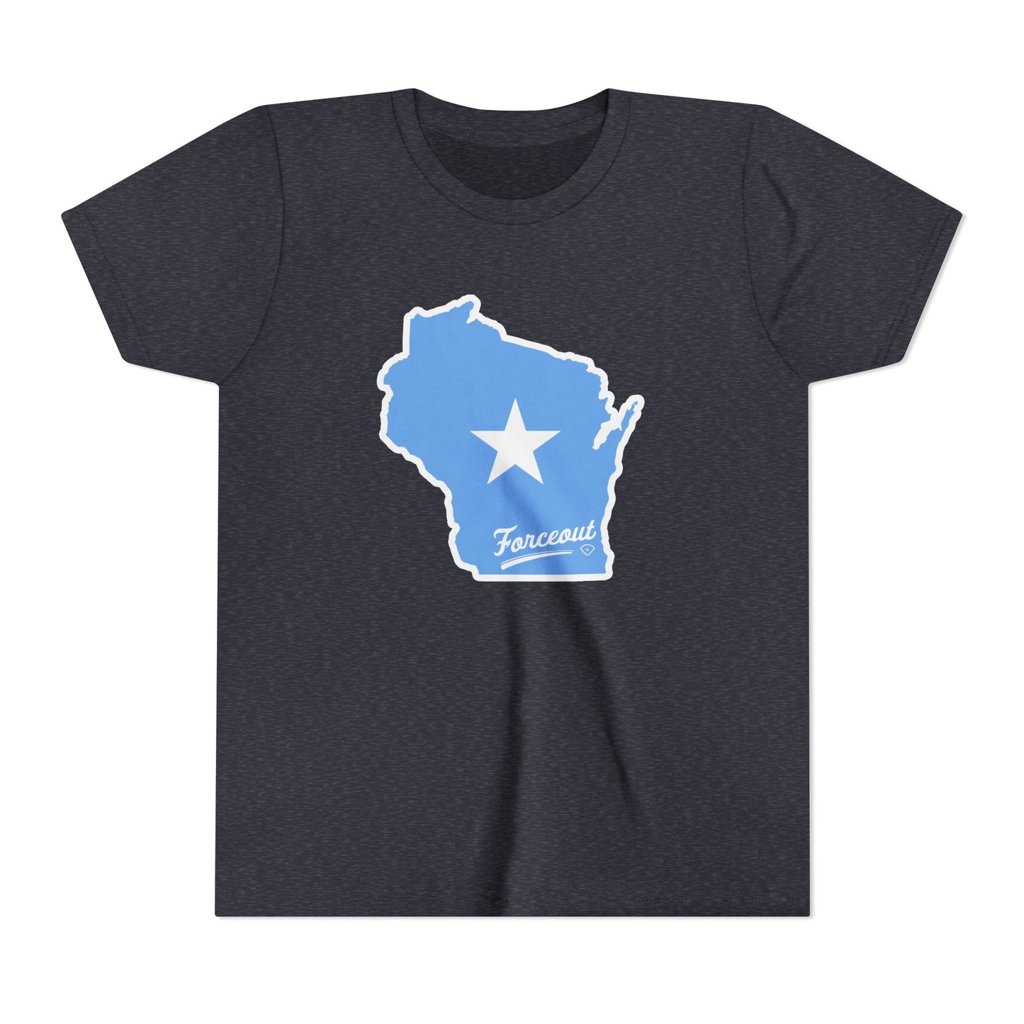 Youth Tee with Wisconsin Forceout Star Design