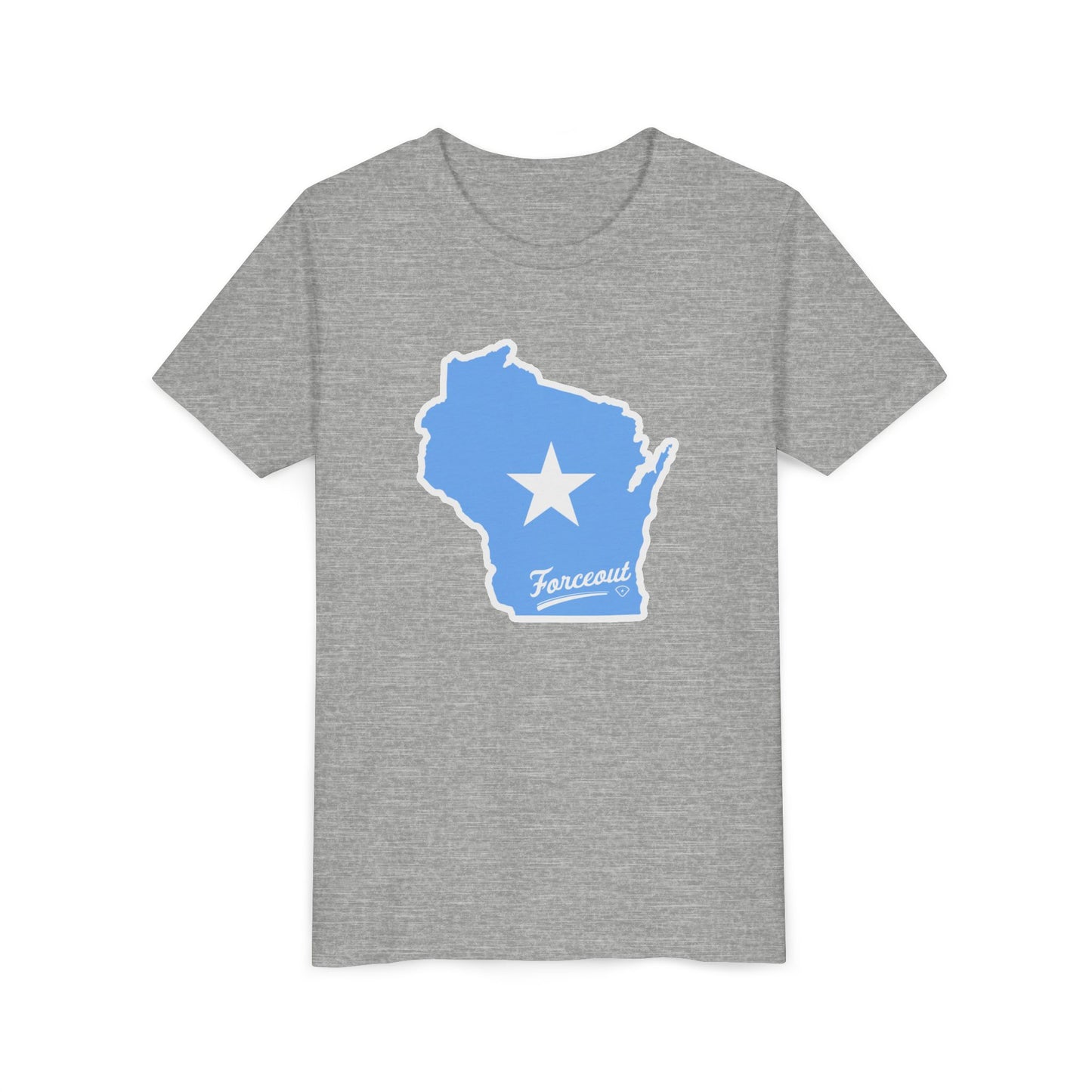 Youth Tee with Wisconsin Forceout Star Design