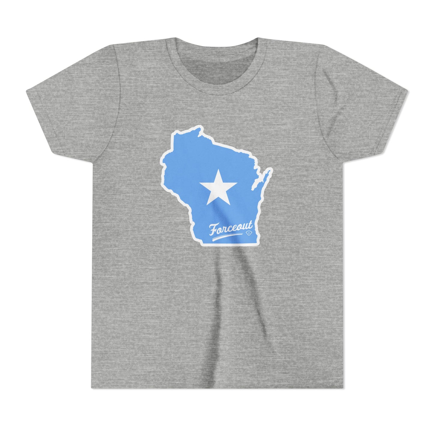 Youth Tee with Wisconsin Forceout Star Design
