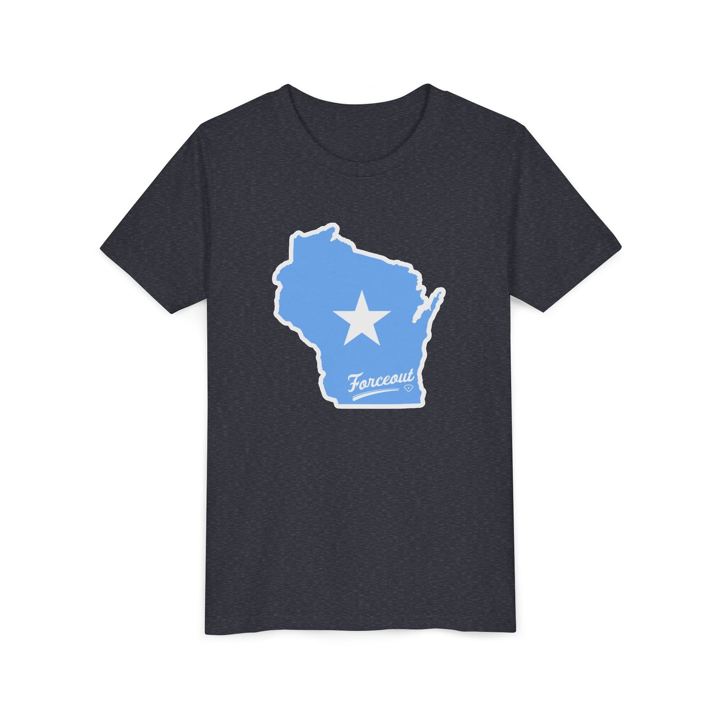 Youth Tee with Wisconsin Forceout Star Design