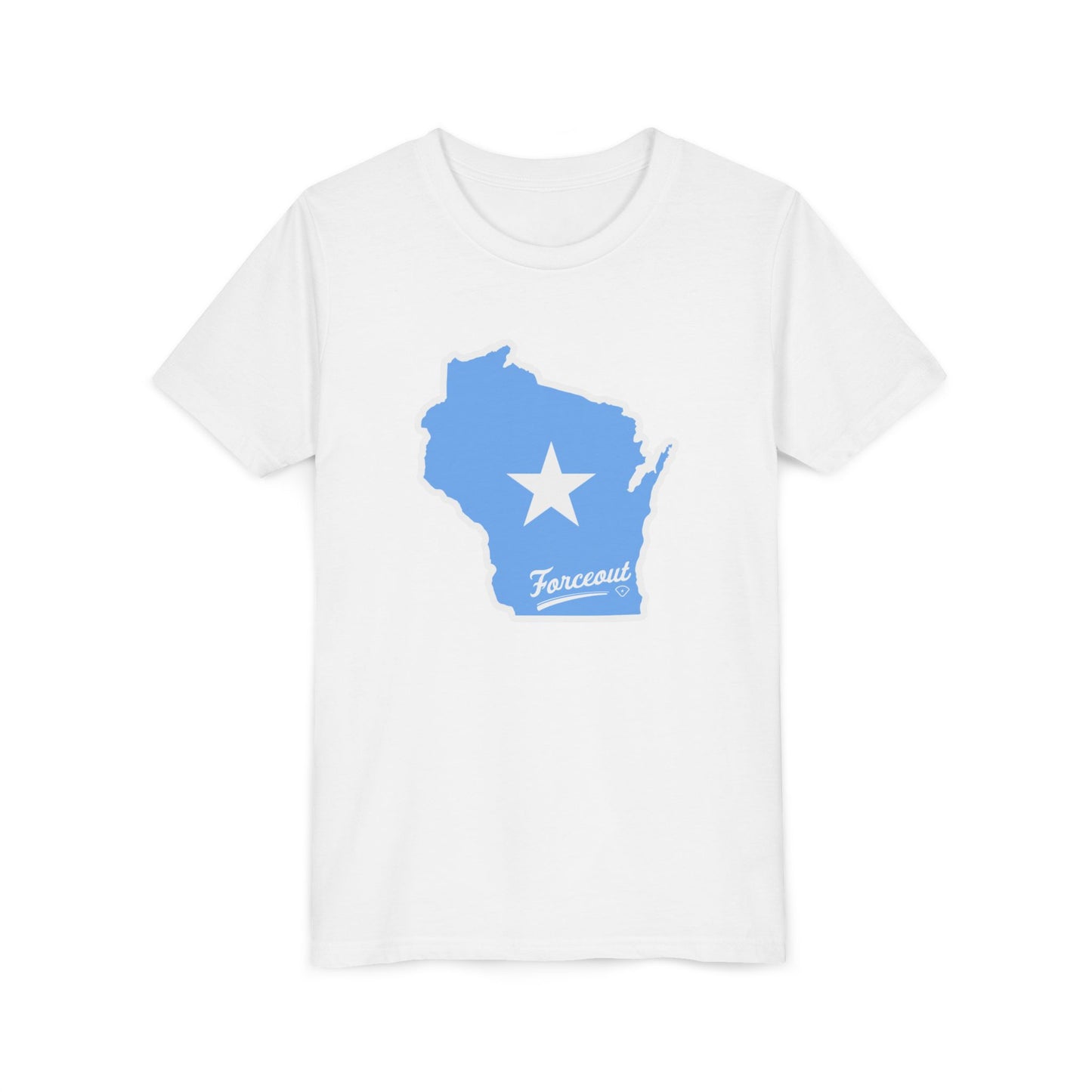 Youth Tee with Wisconsin Forceout Star Design