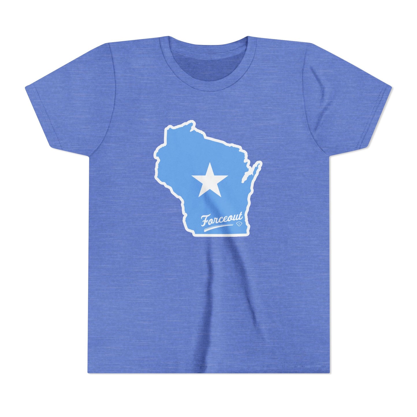 Youth Tee with Wisconsin Forceout Star Design
