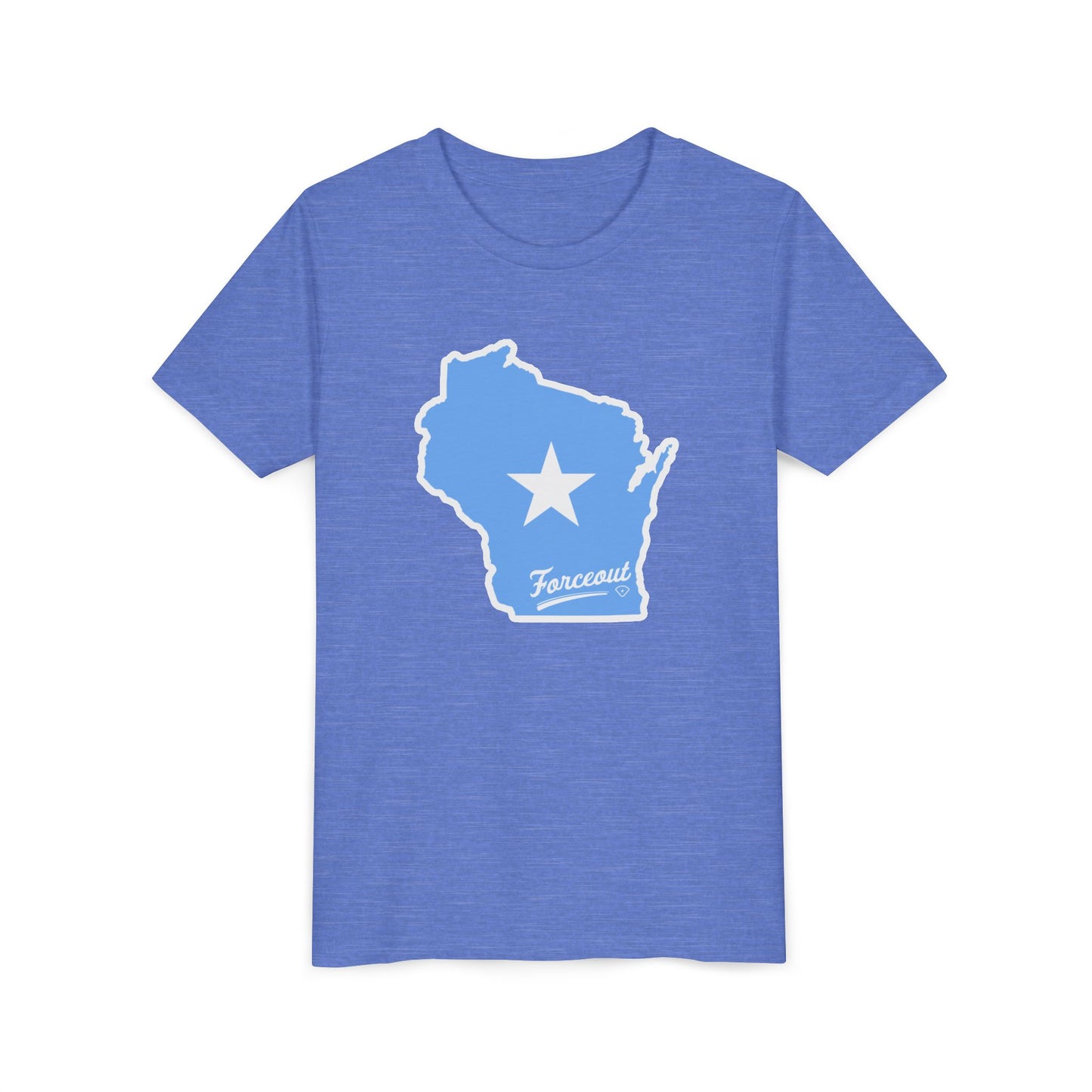 Youth Tee with Wisconsin Forceout Star Design