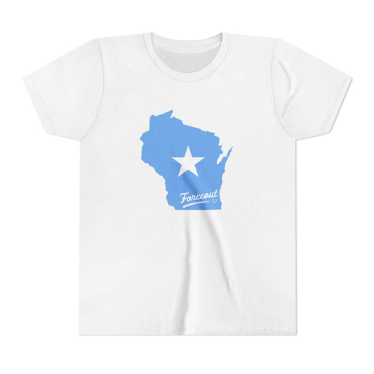 Youth Tee with Wisconsin Forceout Star Design