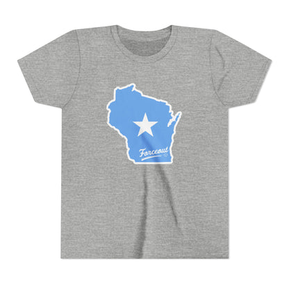 Youth Tee with Wisconsin Forceout Star Design