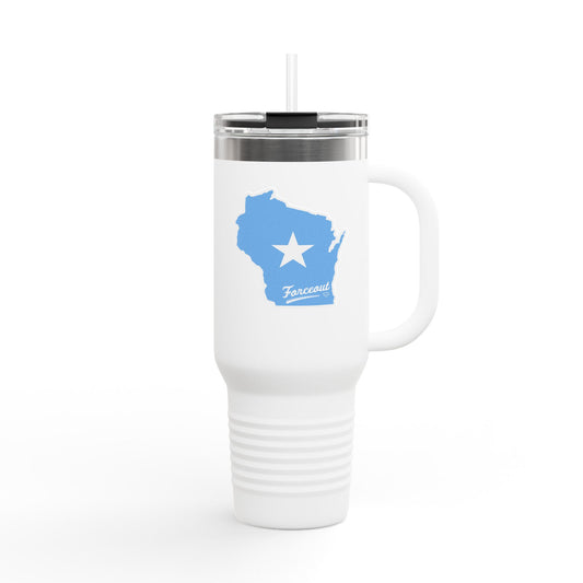 Insulated Travel Mug with Wisconsin Design, 40oz Travel Cup, Perfect Gift for Coffee Lovers, Hydration on the Go, Unique Kitchen Accessory
