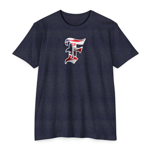 Patriotic Letter F T-Shirt — American Flag Initial Tee